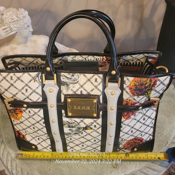 L.A.M.B. Gwen Stefani Marigold Satchel Designer Luxury Celebrity Leather #64 - Picture 5 of 16